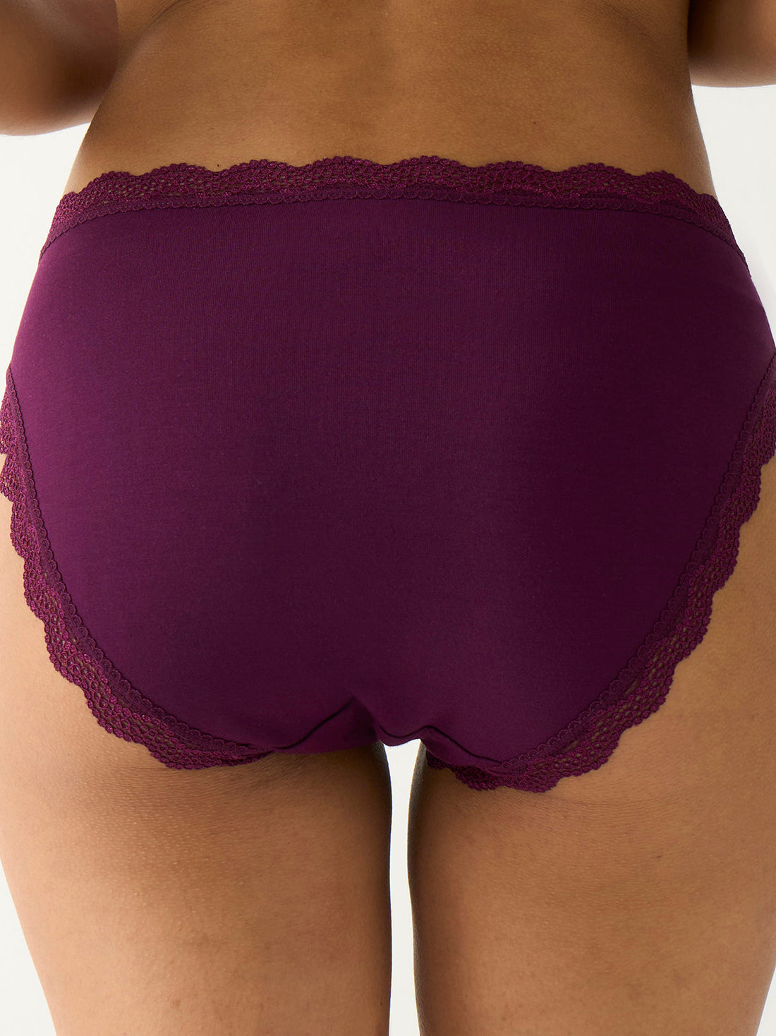 Mid Rise High Leg Brief - Black Cherry