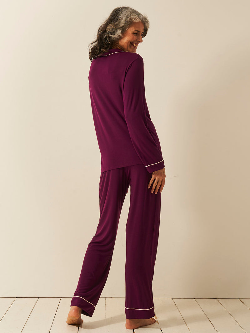 Long Pajama Set - Black Cherry