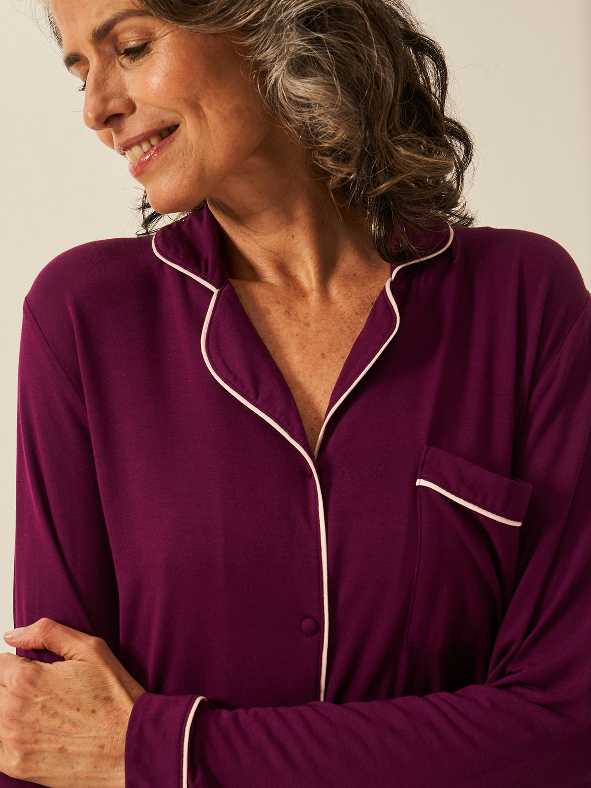 Long Pajama Set - Black Cherry