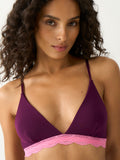 Triangle Lace Bra - Black Cherry & Pink Pop