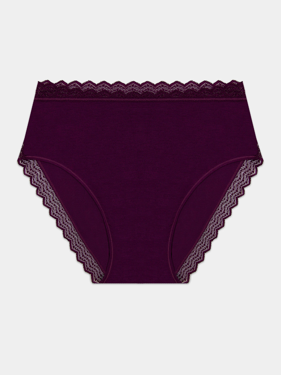 ZigZag Lace High Rise Brief - Black Cherry Hop Lun Limited