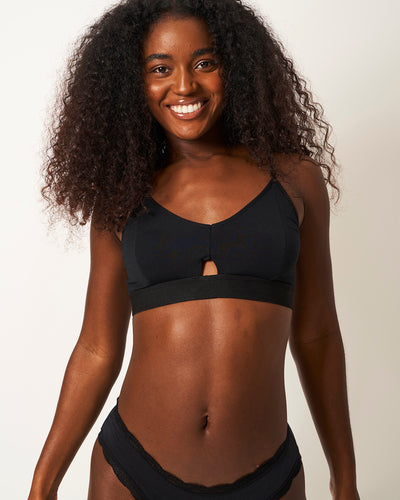 Cut Out Bralette - Black Stripe & Stare