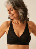 Eco Lace Double Layer Plunge Bra - Black