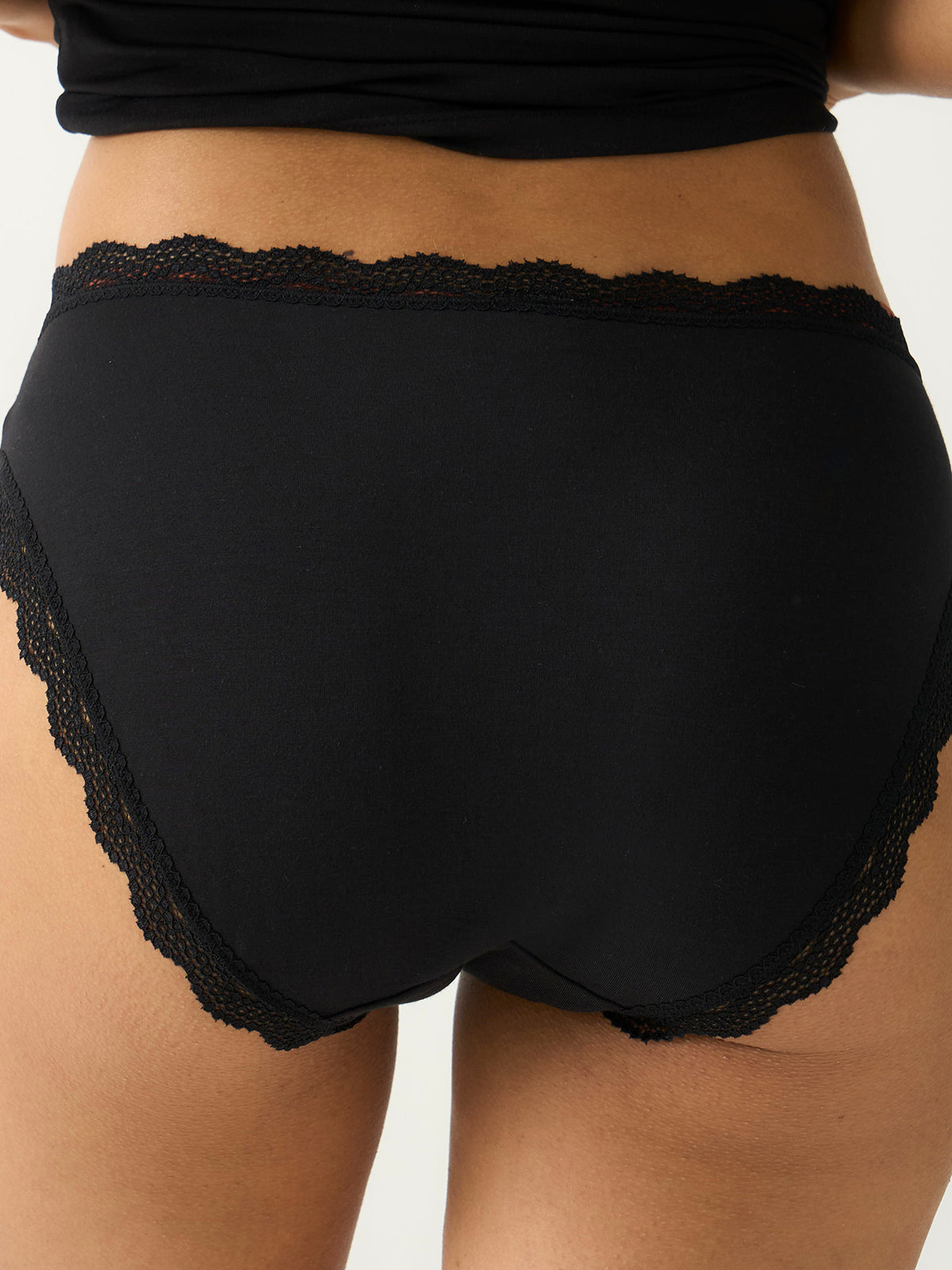 Mid Rise High Leg Brief Four Pack - Black