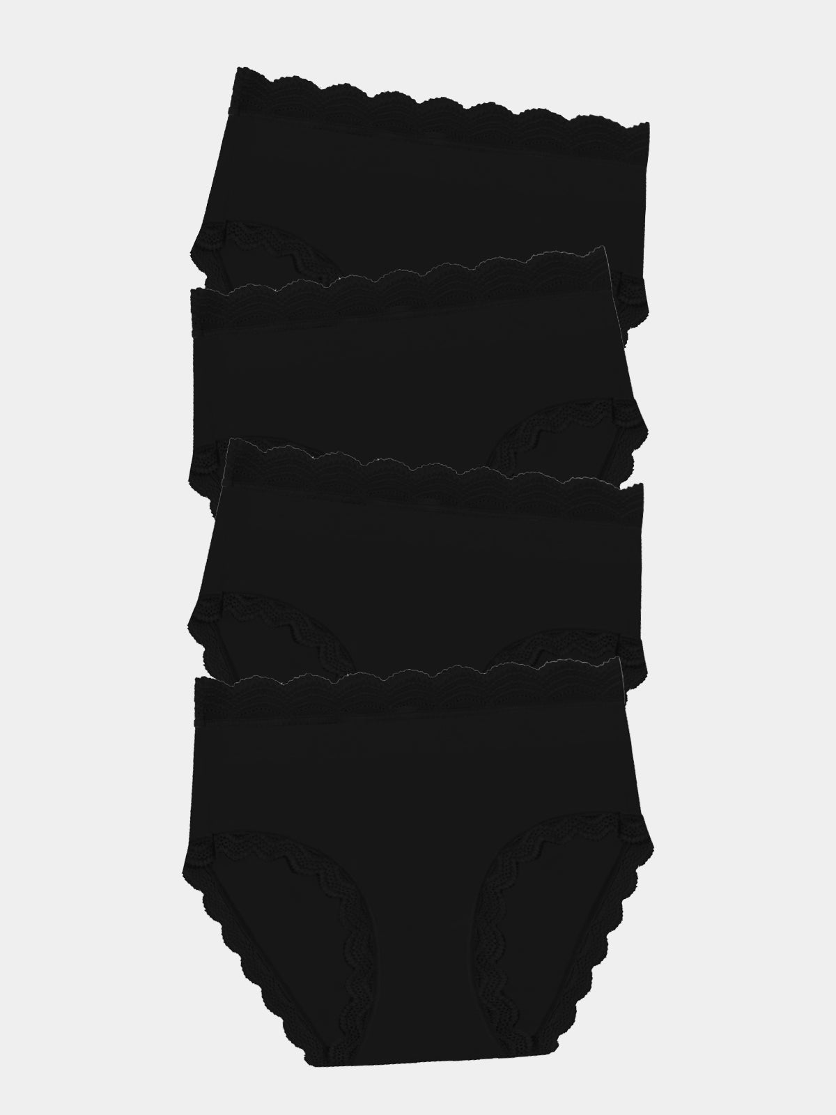 High Rise Brief Four Pack - Black