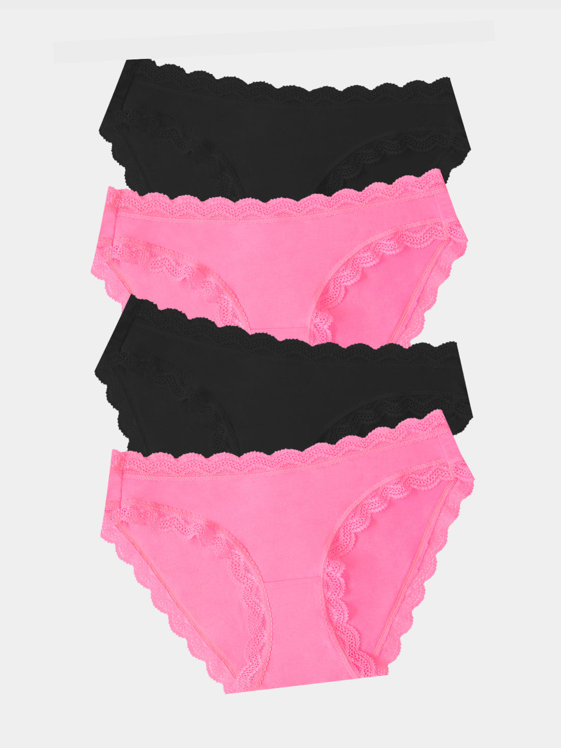 The Original Brief Four Pack - Black and Hot Pink