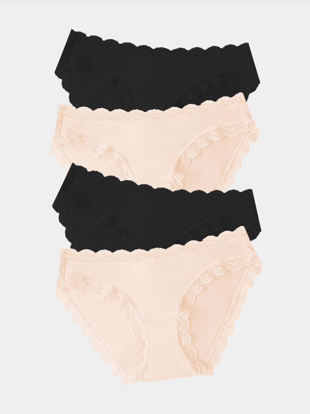The Original Brief Four Pack - Black and Sand Charming Garment Enterprises Co