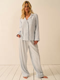 Soft Brushed Woven Pajama Bottoms - Blue Mini Stripe