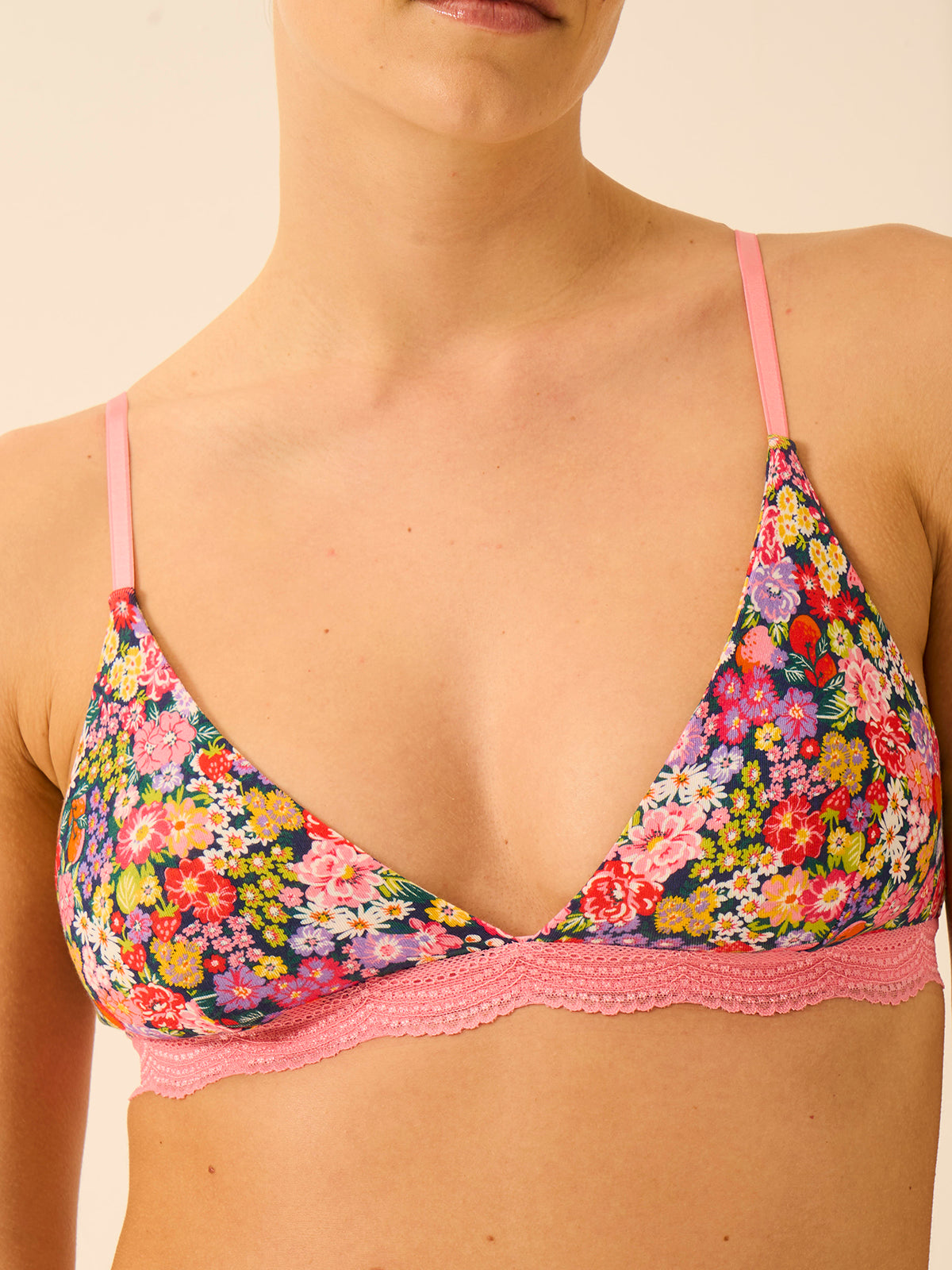 Triangle Lace Bra - Botanical Bloom