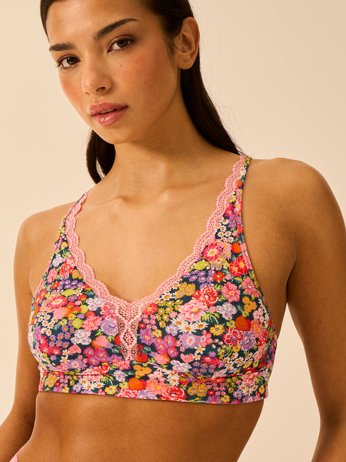 Lace Plunge Bra - Botanical Bloom