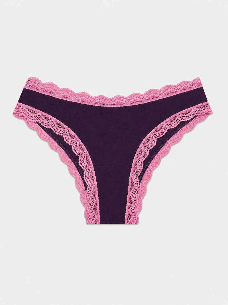 Brazilian Brief - Black Cherry & Pink Pop