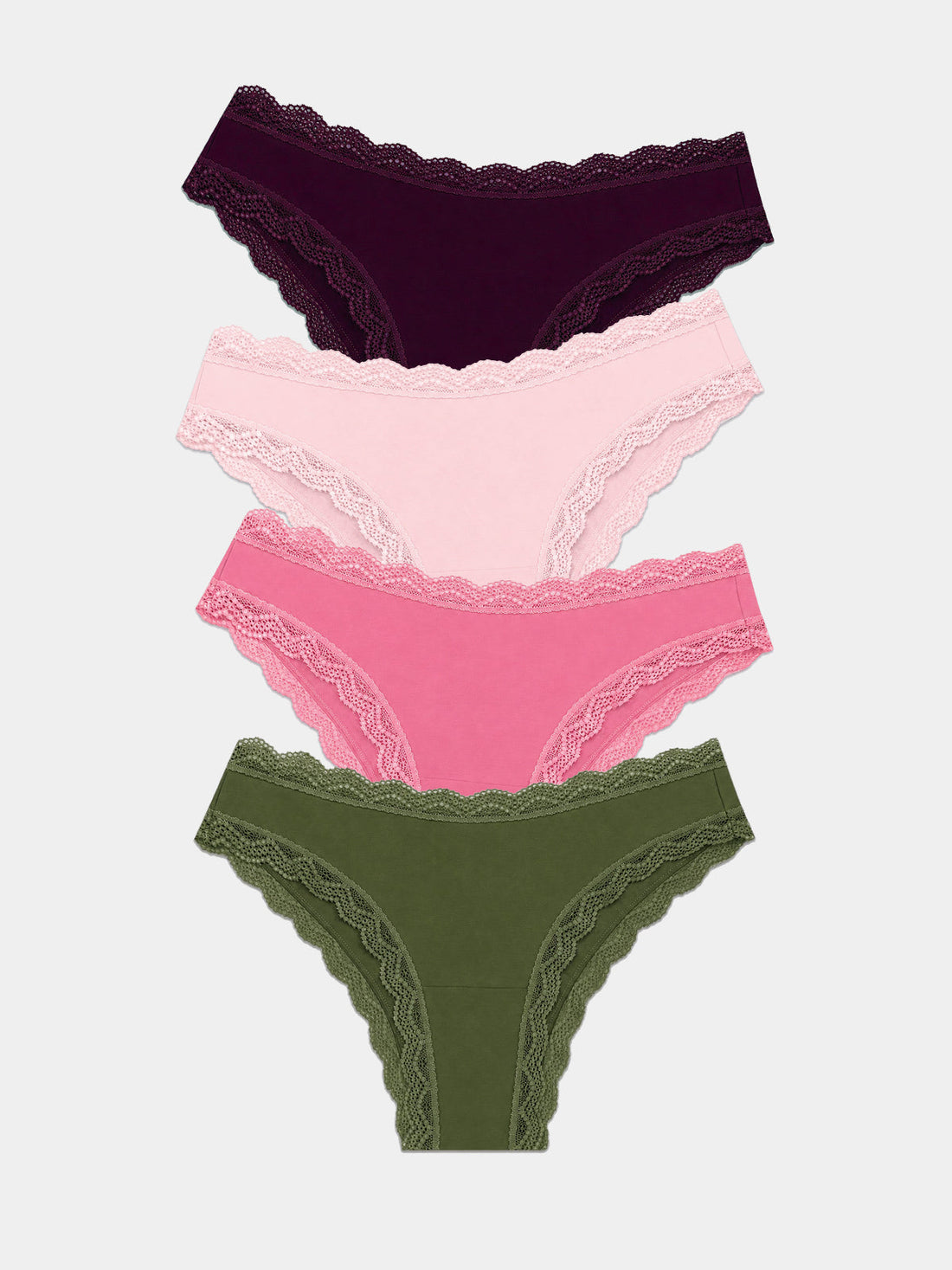 Brazilian Brief Four Pack - Black Cherry & Olive