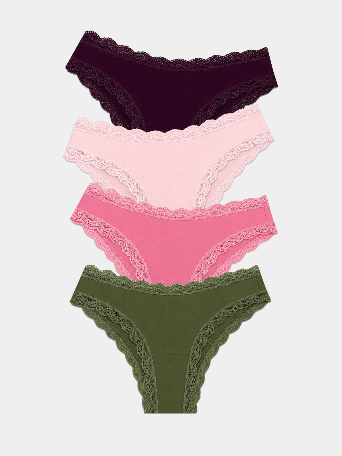 Brazilian Brief Four Pack - Black Cherry & Olive