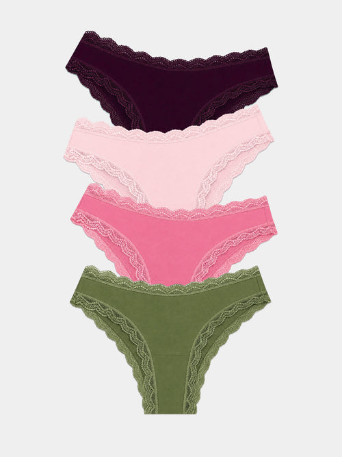 Brazilian Brief Four Pack - Black Cherry & Olive