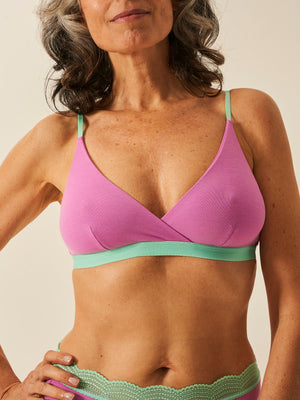 Crossover Bra - Sweet Violet & Peppermint