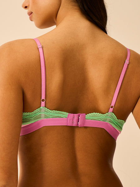 Light Lace Triangle Bra - Candy Floss Brights