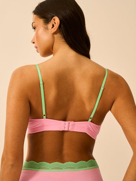 Lace Plunge Bra - Candy Floss Brights