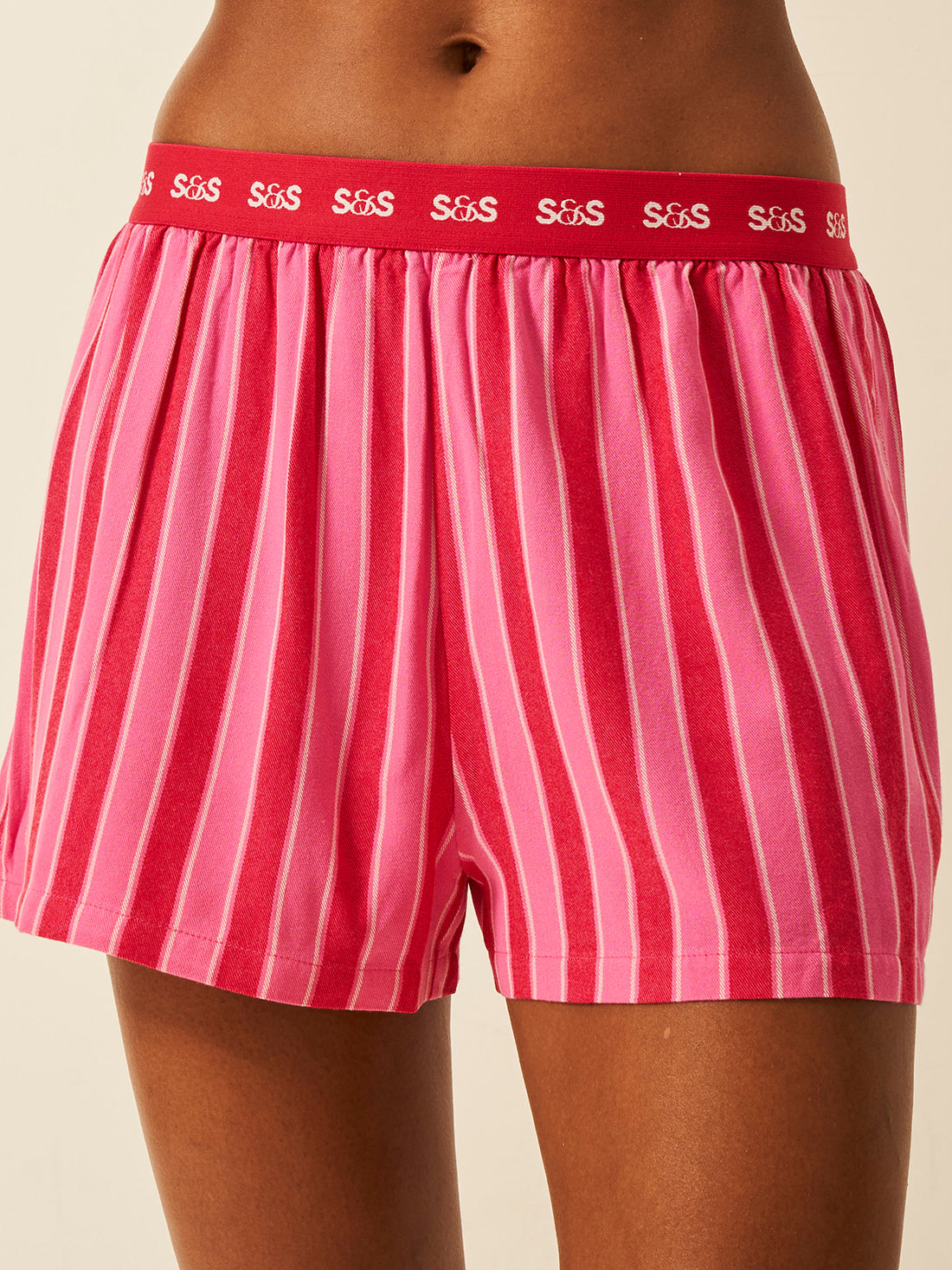 Soft Brushed Woven Pajama Shorts - Candy Pop Stripe