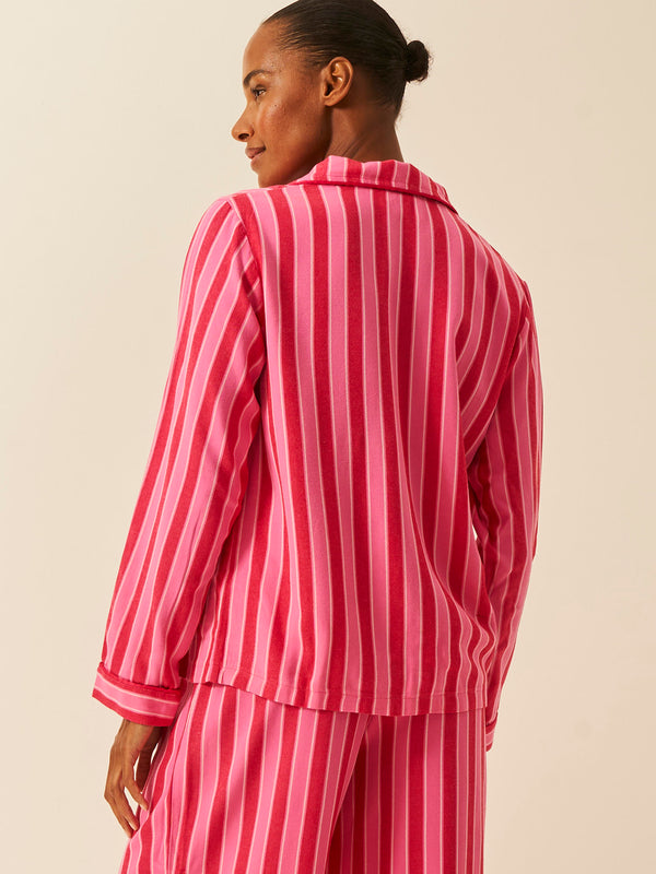 Soft Brushed Woven Pajama Top - Candy Pop Stripe