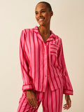 Soft Brushed Woven Pajama Top - Candy Pop Stripe