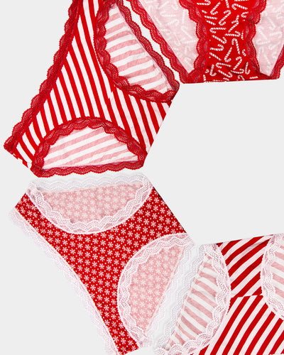 The Original Brief Four Pack - Candy Cane Stripe & Stare