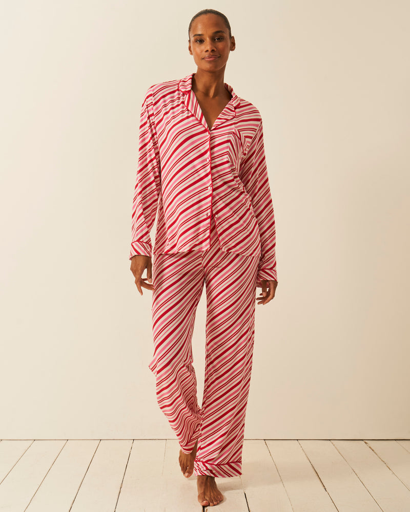 Long Pajama Set - Candy Cane Wishes Charming Garment Enterprises Co