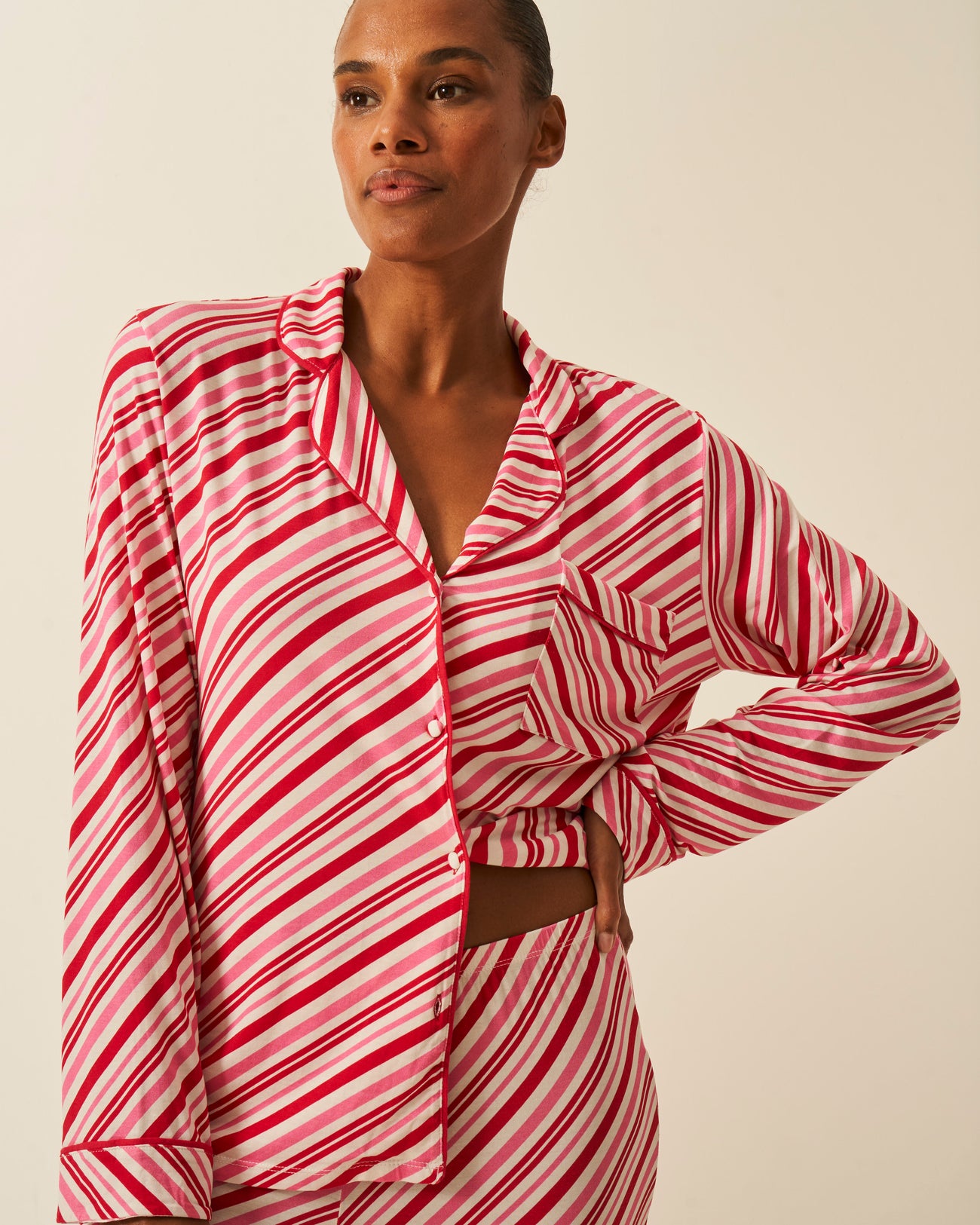 Long Pajama Set - Candy Cane Wishes Charming Garment Enterprises Co