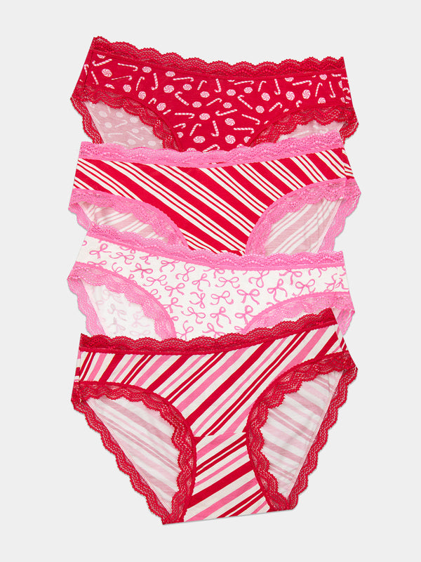 The Original Brief Four Pack - Candy Cane Wishes Charming Garment Enterprises Co