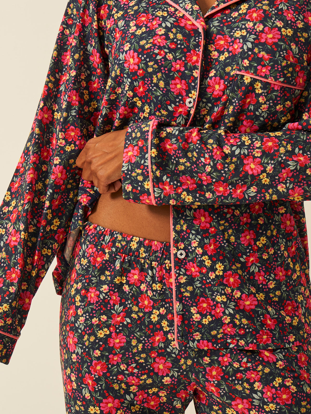 Long Pajama Set - Cherry Bloom