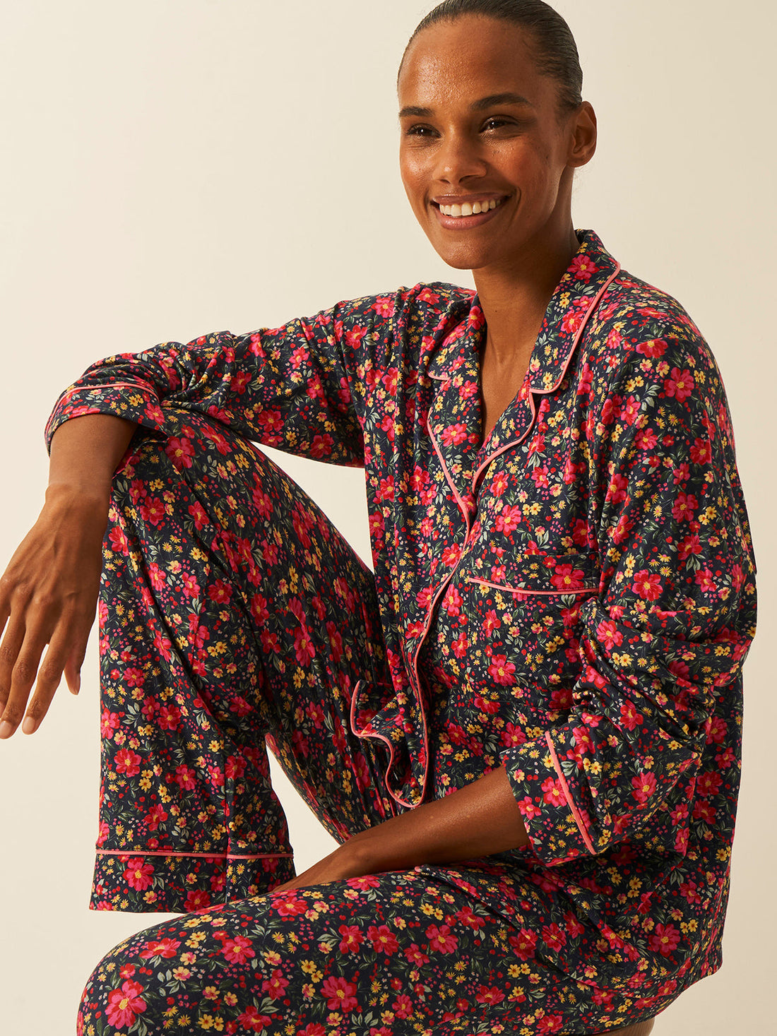 Long Pajama Set - Cherry Bloom