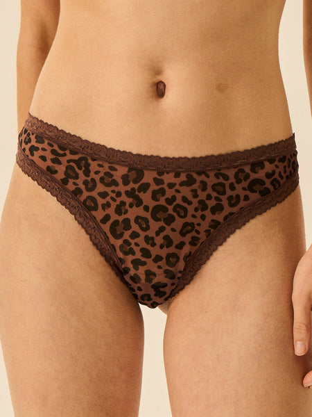 Mesh Thong - Chocolate Leopard