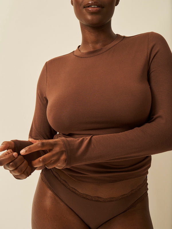 Long Sleeve Under Layer Top - Chocolate Wholegood Inter-United Ltd