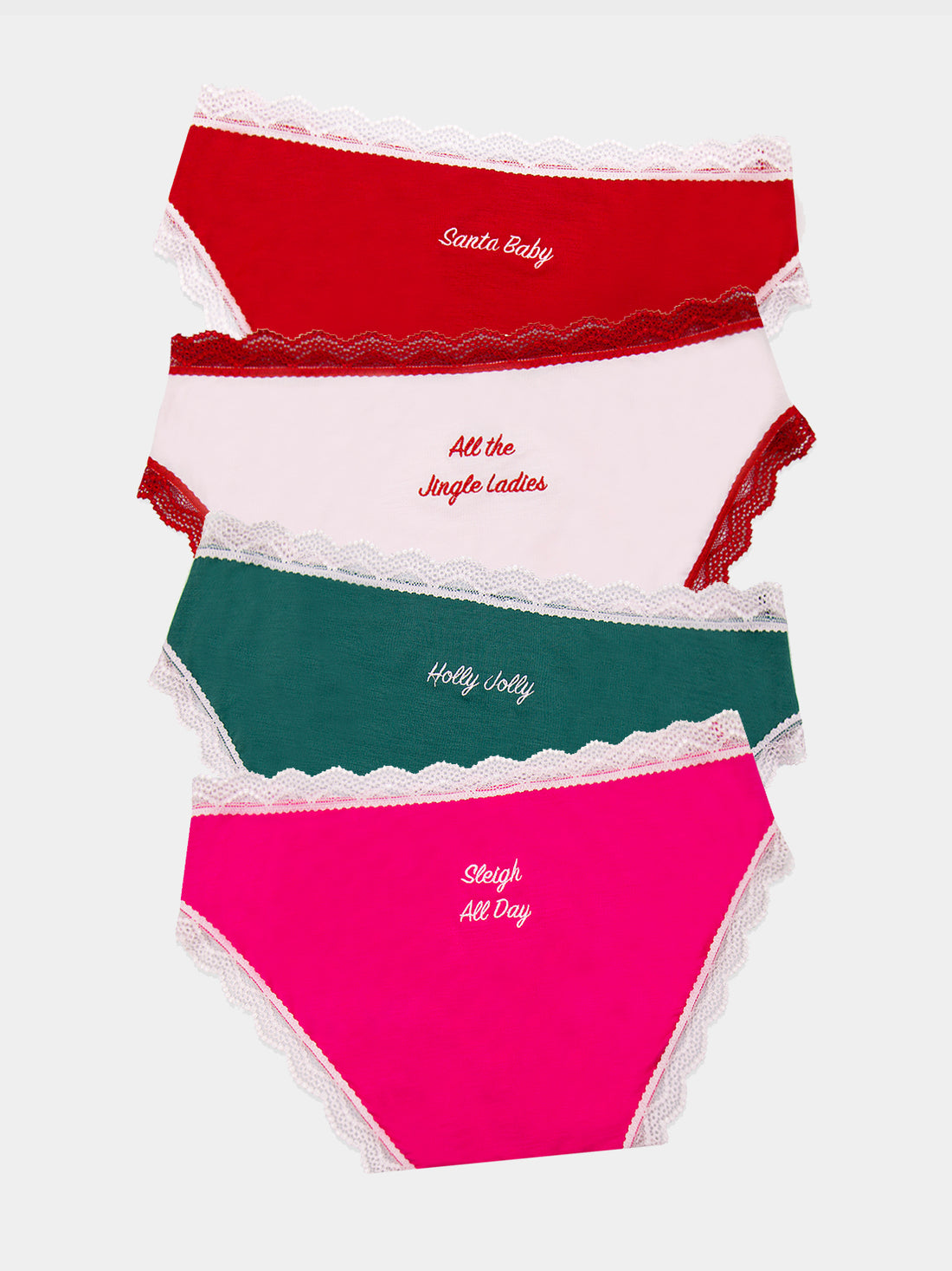 The Original Brief Four Pack - Christmas Embroideries Charming Garment Enterprises Co