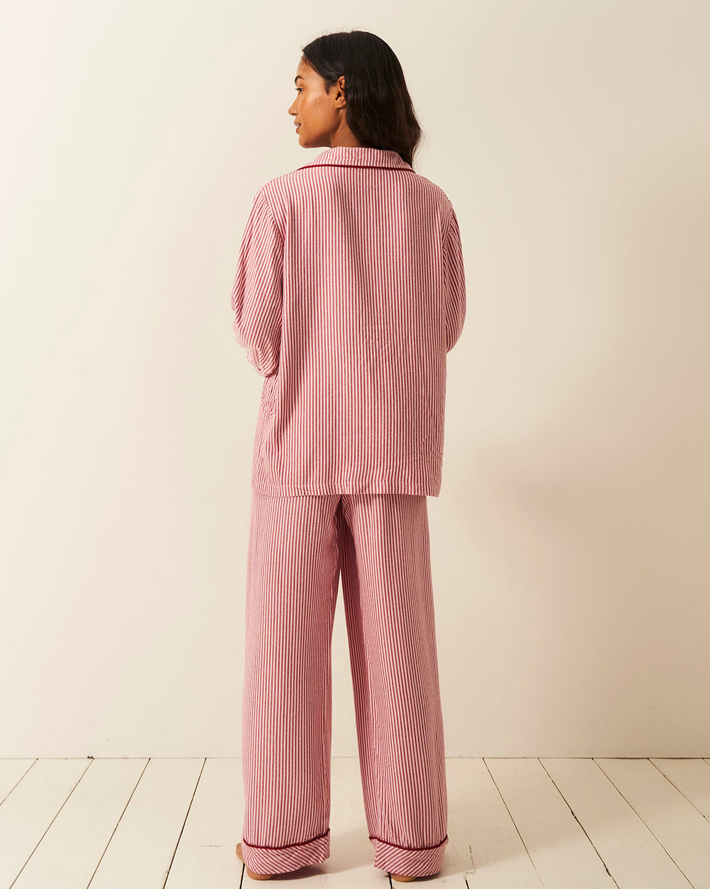 Soft Brushed Woven Pajama Bottoms - Red Stripe Stripe & Stare