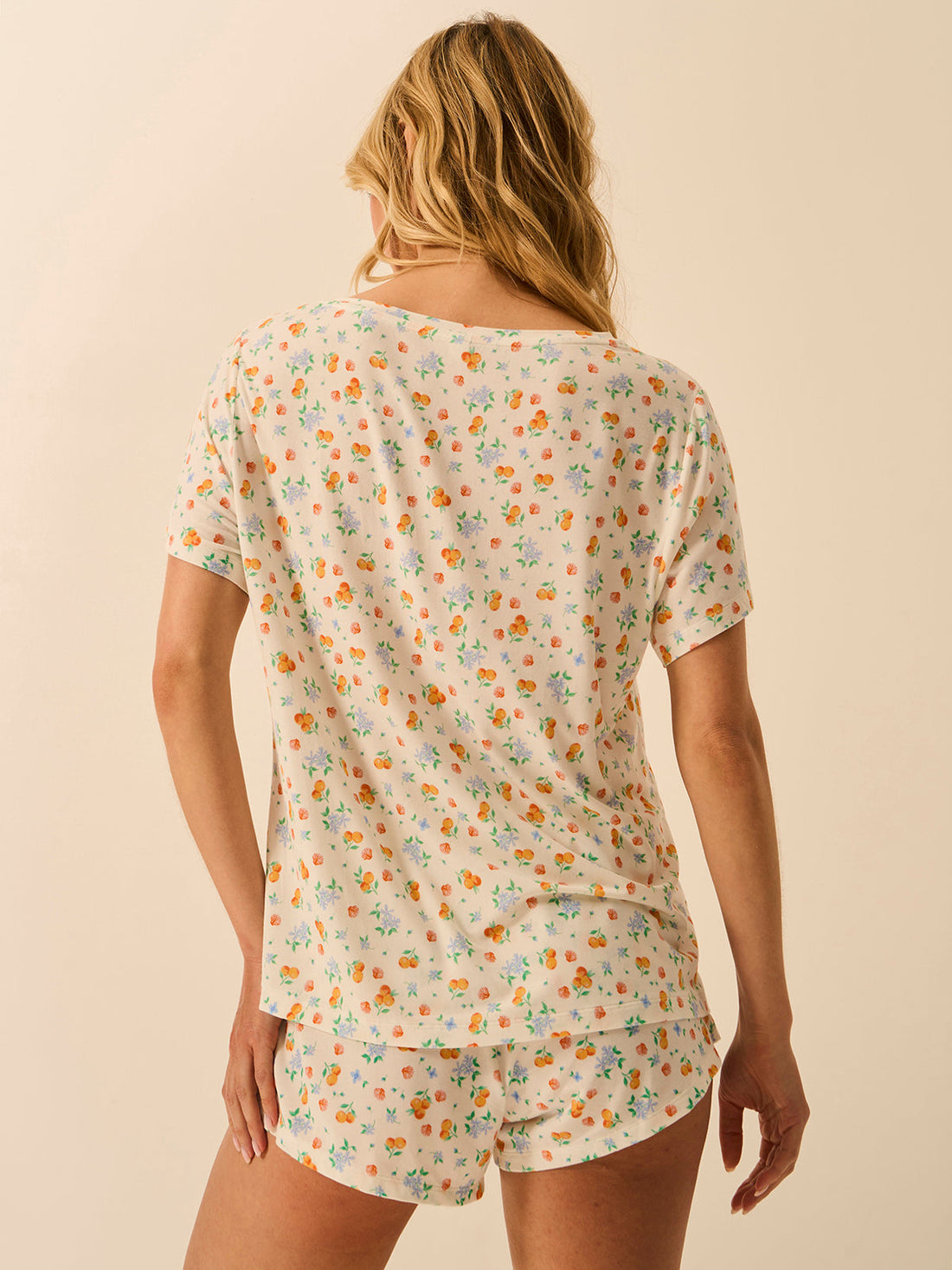 T-shirt & Short Pajama Set - Citrus Petals