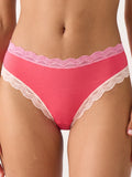 Mid Rise High Leg Brief - Coral Paradise and Buttercream