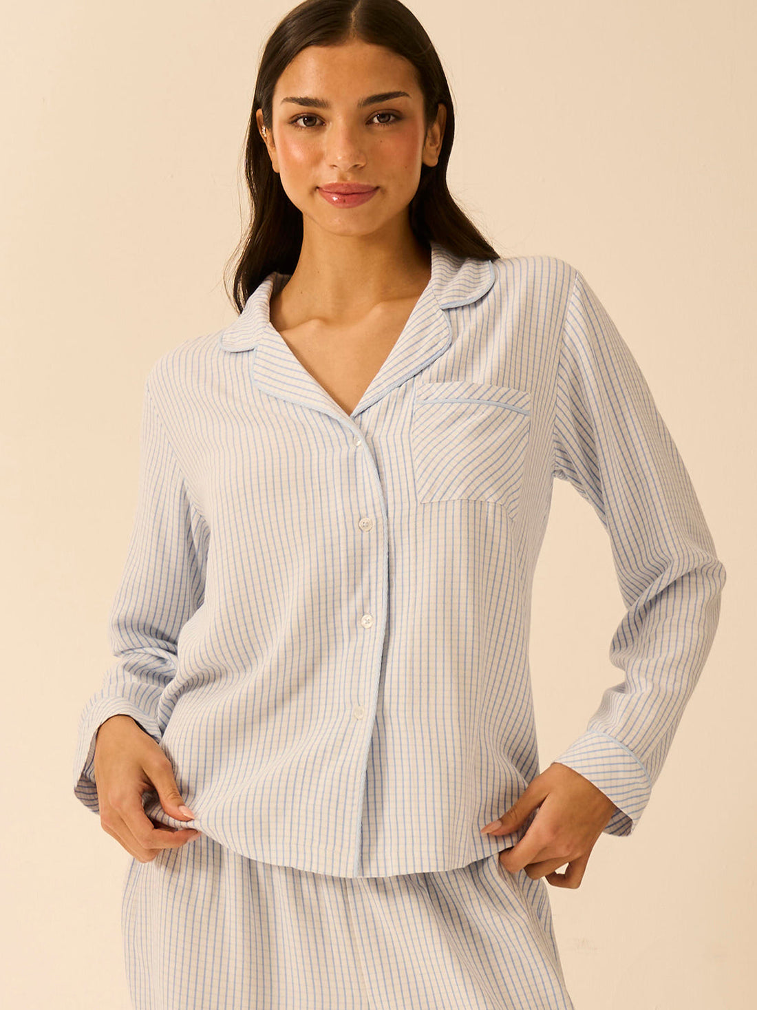 Soft Brushed Woven Pajama Top - Check Mate