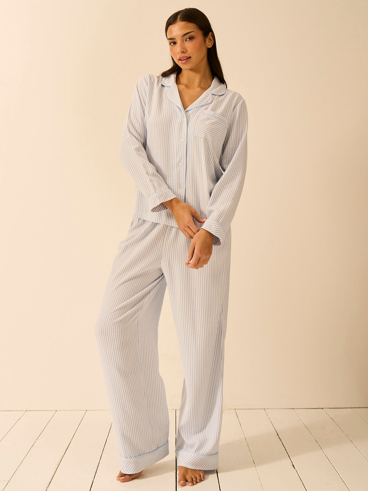 Soft Brushed Woven Pajama Top - Check Mate