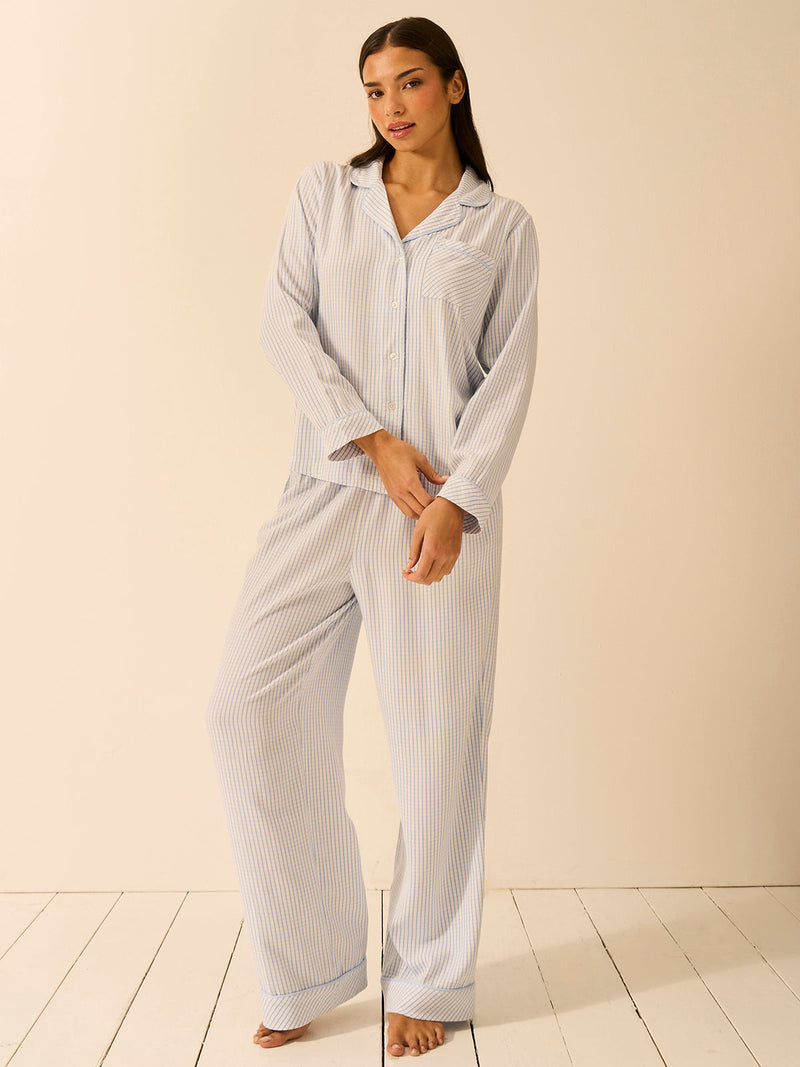 Soft Brushed Woven Pajama Top - Check Mate