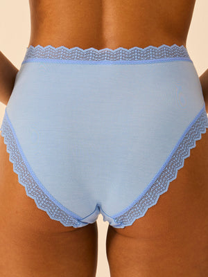 ZigZag Lace High Rise Brief - Cornflower Blue