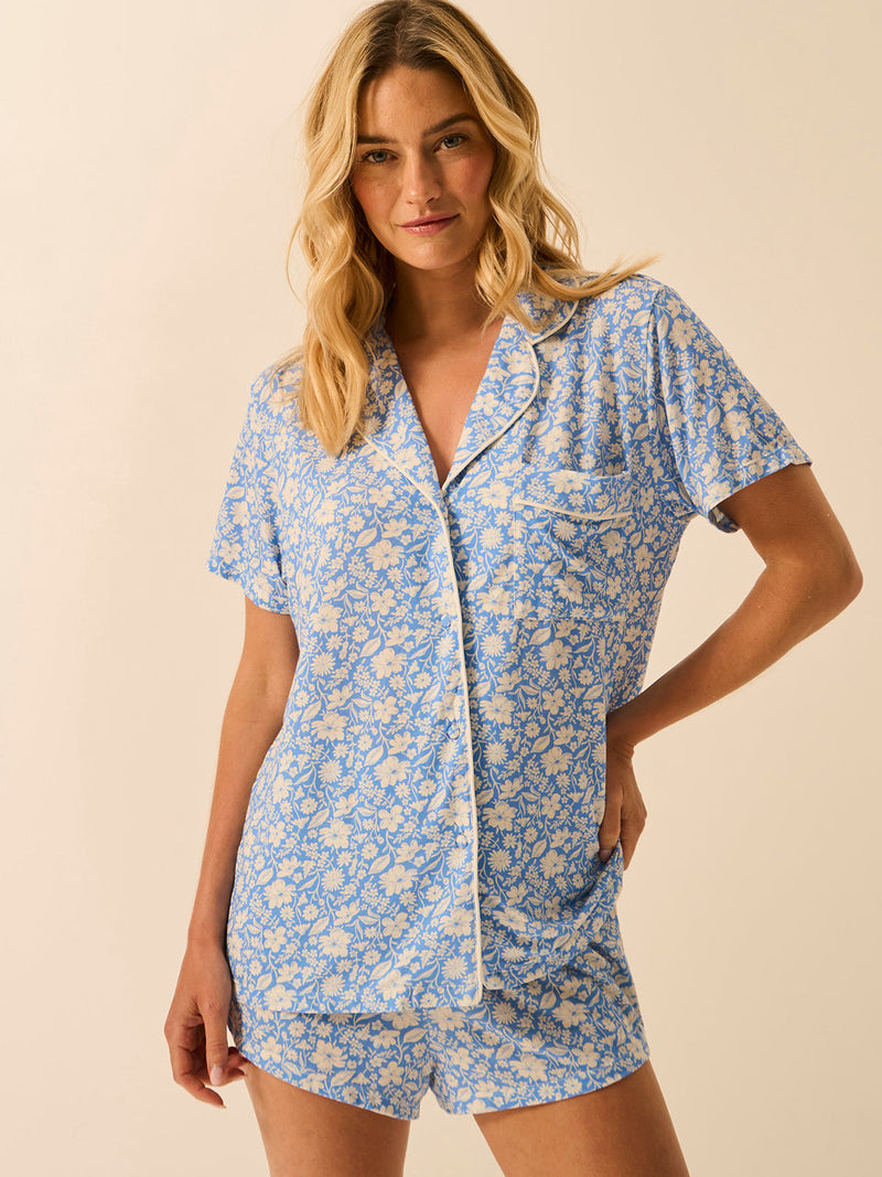 Short Pajama Set - Cornflower Petals