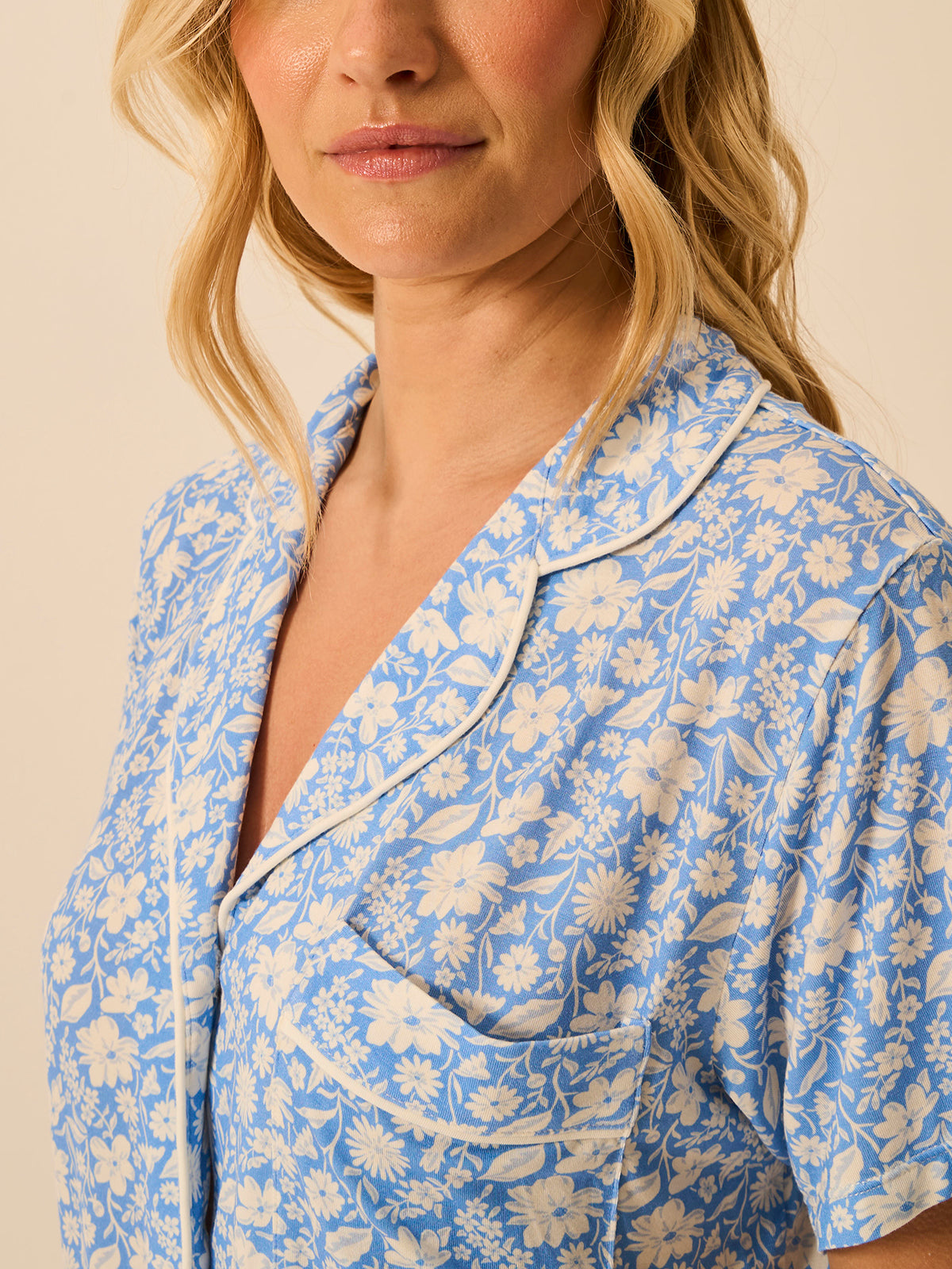 Short Pajama Set - Cornflower Petals