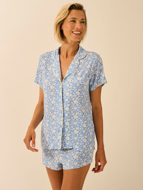 Short Pajama Set - Cornflower Petals