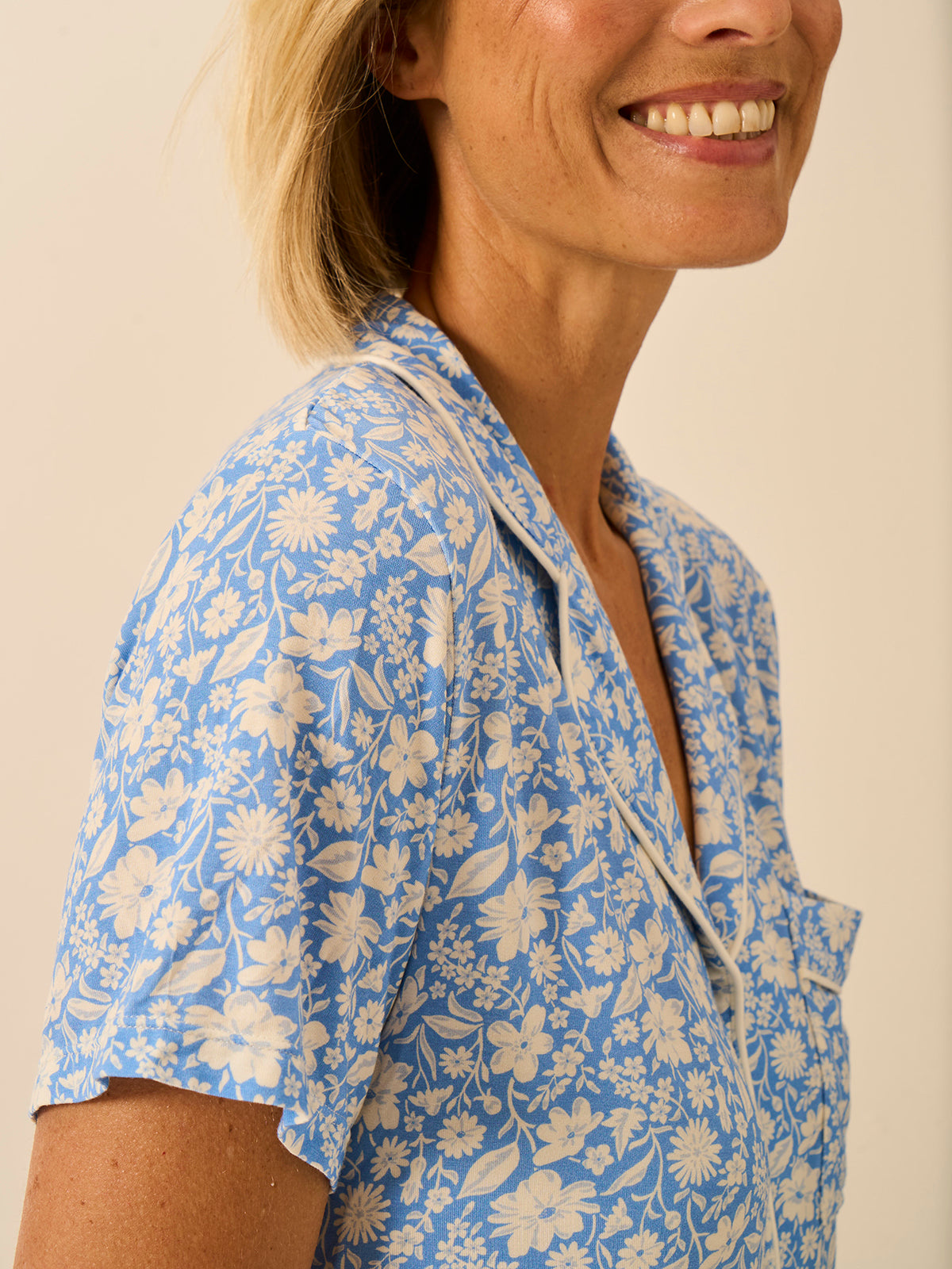 Short Pajama Set - Cornflower Petals