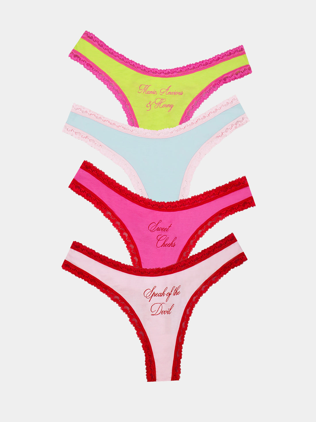 Thong Four Pack - Debute Slogans Charming Garment Enterprises Co