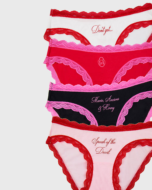 The Original Brief Four Pack - Debute Slogans Stripe & Stare