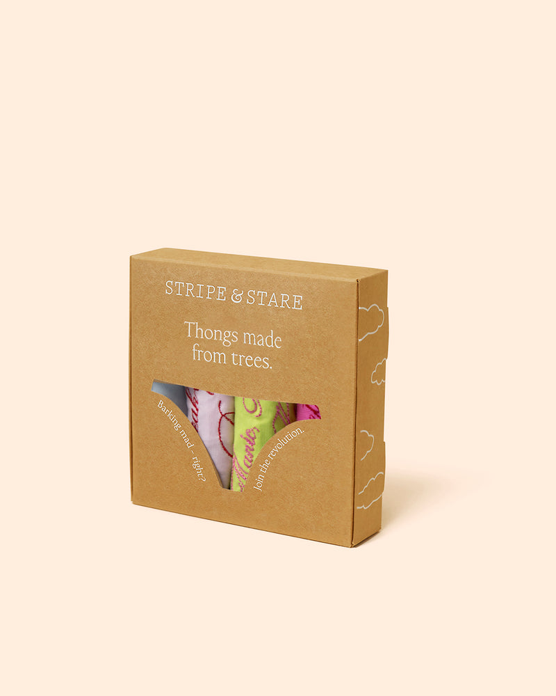 Thong Four Pack - Debute Slogans Charming Garment Enterprises Co