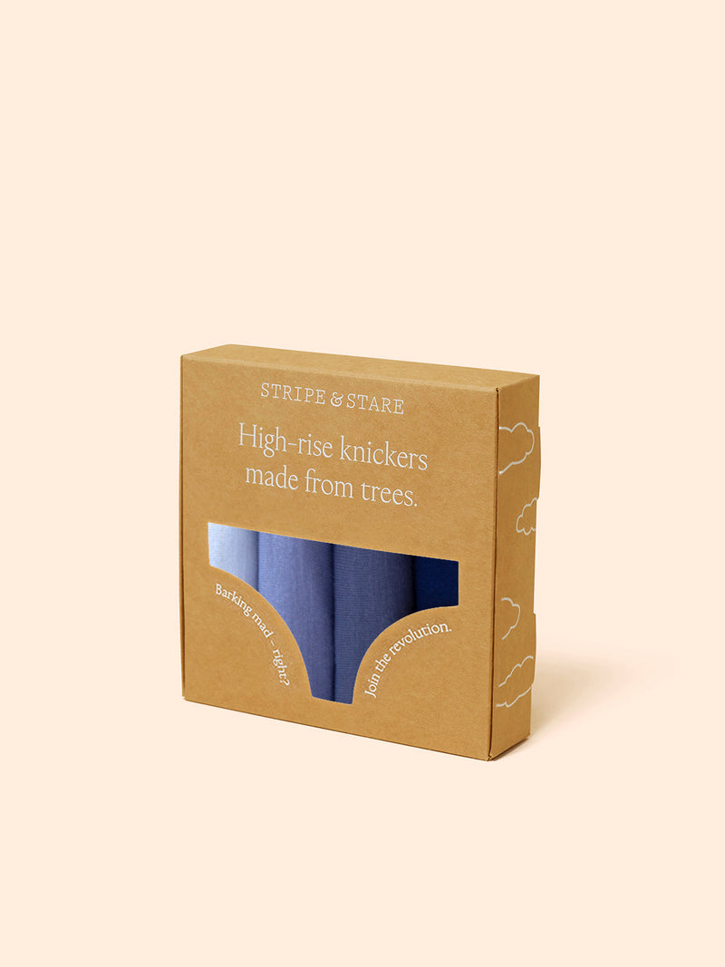 High Rise Brief Four Pack - Denim Blues Wholegood Inter-United Ltd