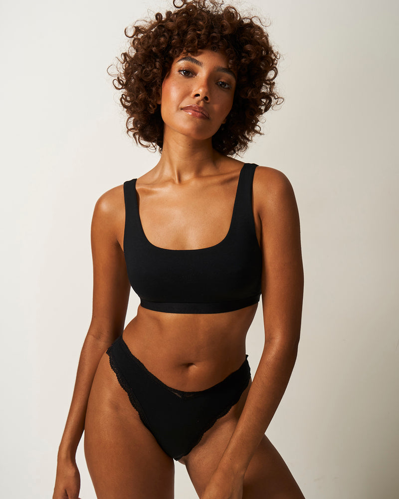 Soft Scoop Bra - Black Mintteks