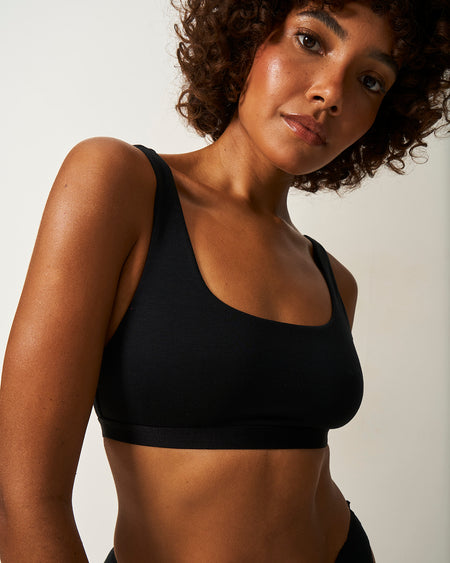 Soft Scoop Bra - Black Mintteks